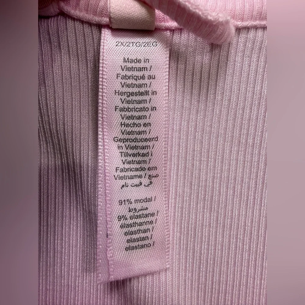 NWT Skims Soft Lounge Rib Sleep Pajama Set Pink Cherry Blossom Size 2X - Picture 9 of 16